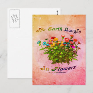 Carte Postale La Terre Rire Dans Les Fleurs Citation Inspiration