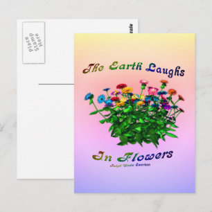 Carte Postale La Terre rit dans les fleurs Inspirant