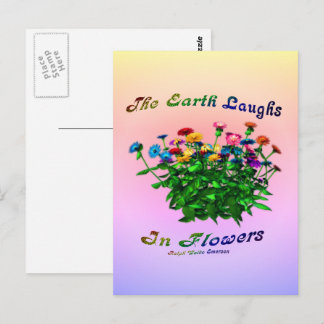 Carte Postale La Terre rit dans les fleurs Inspirant