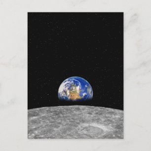 Carte Postale La Terre se lève sur la Lune