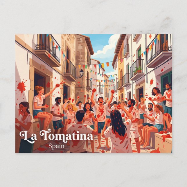 Carte Postale La Tomatina Bunol Espagne (Devant)