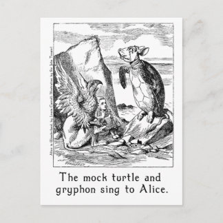 Carte Postale La tortue Fausse et Griffin chantent à Alice