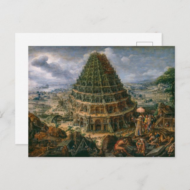 Carte Postale La Tour De Babel | Marten van Valckenborch | (Devant / Derrière)
