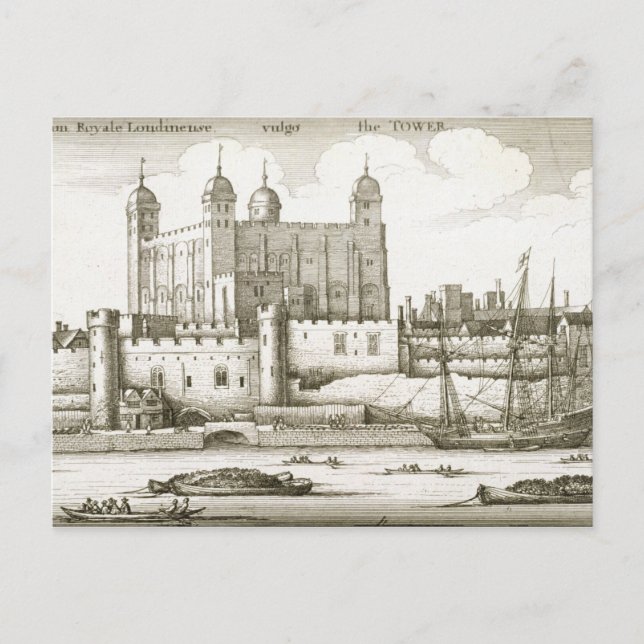 Carte Postale La Tour de Londres, 1647 (gravure) (Devant)