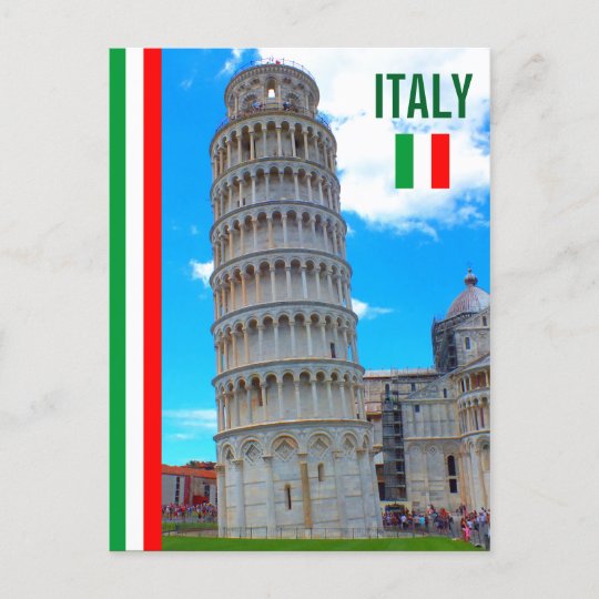 Carte Postale La Tour De Pise Et Le Drapeau Italien Zazzle Fr Carte Postale La Tour De Pise Et Le Drapeau Italien Zazzle Fr