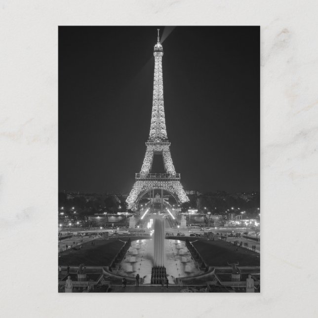 Carte postale La Tour Eiffel en Paris Noir et Blan (Devant)