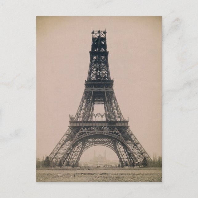 Carte Postale La Tour Eiffel : État de la construction 1888 (Devant)