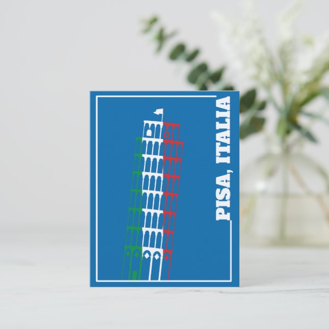 Carte Postale La Tour penchée de Pise, Italie (Debout devant)