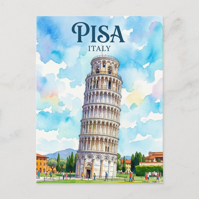 Carte Postale La Tour penchée de Pise Italie (Devant)