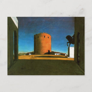 Carte Postale La tour rouge de Giorgio de Chirico 1913