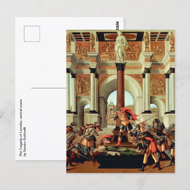 Carte Postale La Tragédie de Lucrèce de Sandro Botticelli (Devant / Derrière)