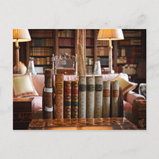 Carte Postale La Tranquillité de la bibliothèque