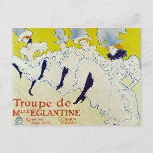 Carte Postale La Troupe de Mlle Eglantine par Toulouse Lautrec