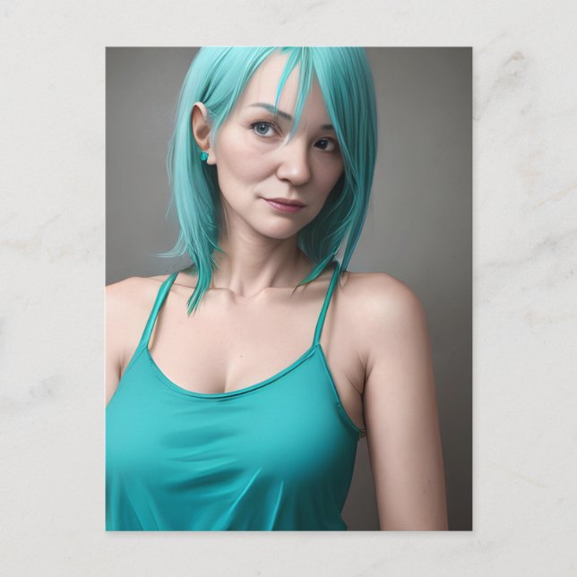 Carte Postale La Turquoise Haired Woman (Devant)