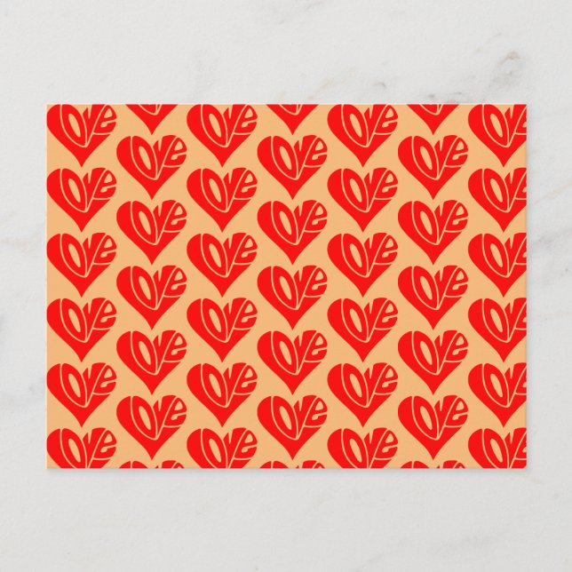 Carte Postale La typographie de l'amour en forme de coeur (Devant)