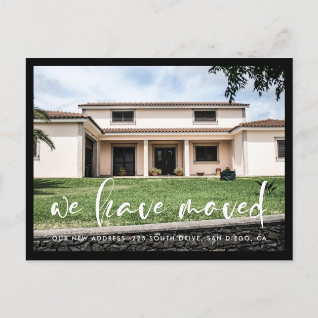 Carte Postale La typographie moderne à la mode Nous avons bougé (Devant)