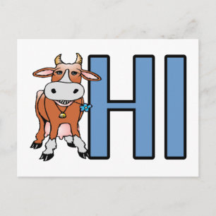 Carte Postale La vache dit bonjour