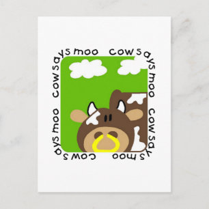 Carte Postale La vache dit des maillots et des cadeaux de Moo
