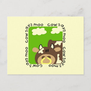 Carte Postale La vache dit des maillots et des cadeaux de Moo