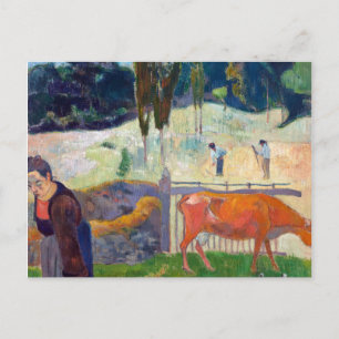 Carte Postale La vache rouge par Paul Gauguin