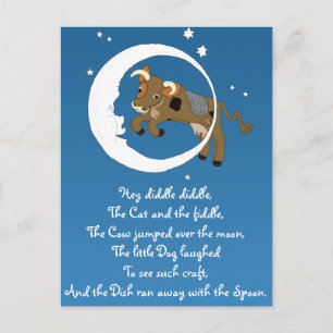 Carte Postale La vache sautait au-dessus de la lune