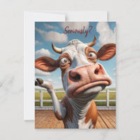 La vache sotte - "Sérieusement ?" Conception amusa