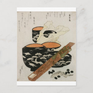 Carte Postale La vaisselle japonaise et le poisson vers les anné