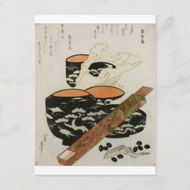 Carte Postale La vaisselle japonaise et le poisson vers les anné (Devant)