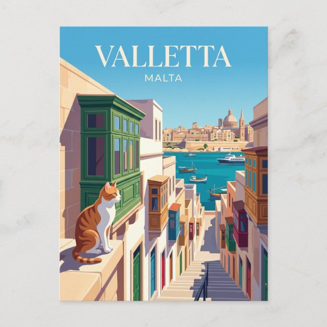 Carte Postale La Valette Malte (Devant)
