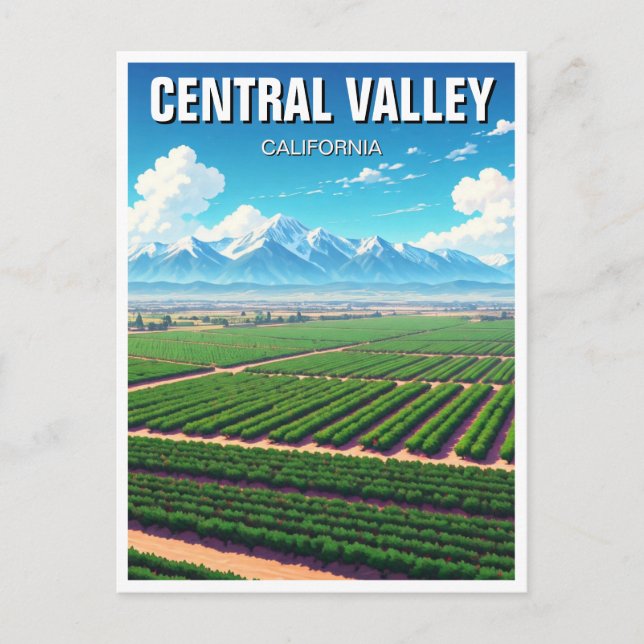 Carte Postale La Vallée centrale de Californie (Devant)