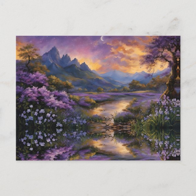 Carte Postale La vallée de la Lavande à l'aube (Devant)