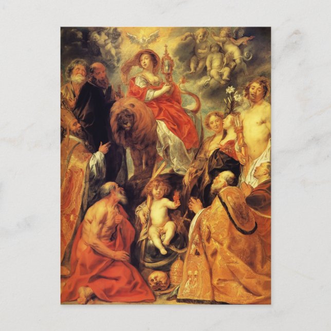 Carte Postale La vénération de l'Eucharistie par Jacob Jordaens (Devant)