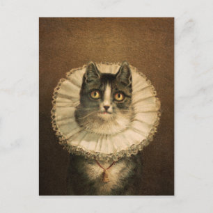 Carte Postale La veuve (1861–1897), portrait de chat vintage 