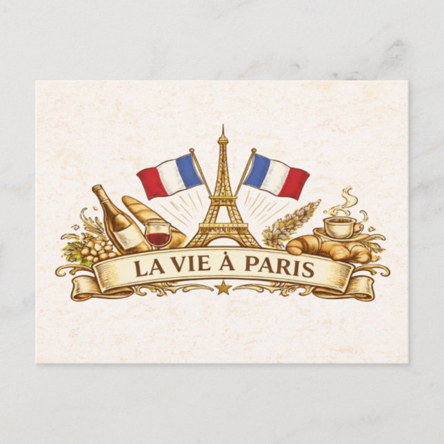 Carte Postale La vie à Paris (Devant)