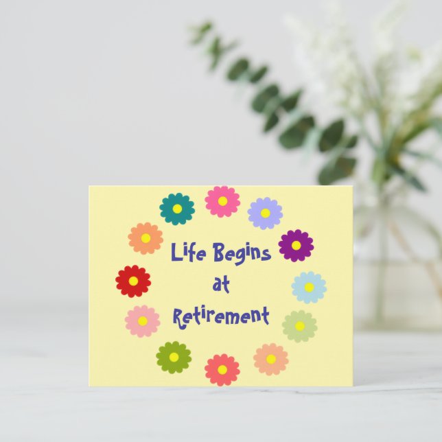 Carte Postale La vie commence à la retraite (Debout devant)
