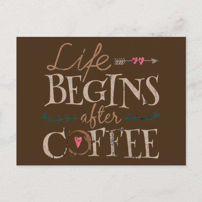 Carte Postale La vie commence après le café (Devant)