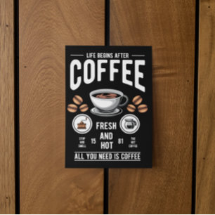 Carte Postale La vie commence après le devis de café