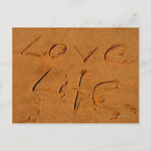 Carte Postale La "vie d'amour" écrite en sable