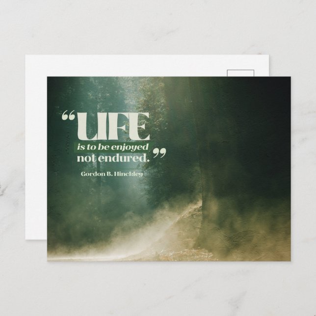 Carte Postale La Vie Doit Être Jouie (Devant / Derrière)