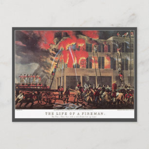 Carte Postale La vie d'un pompier, d'une entreprise Vintage
