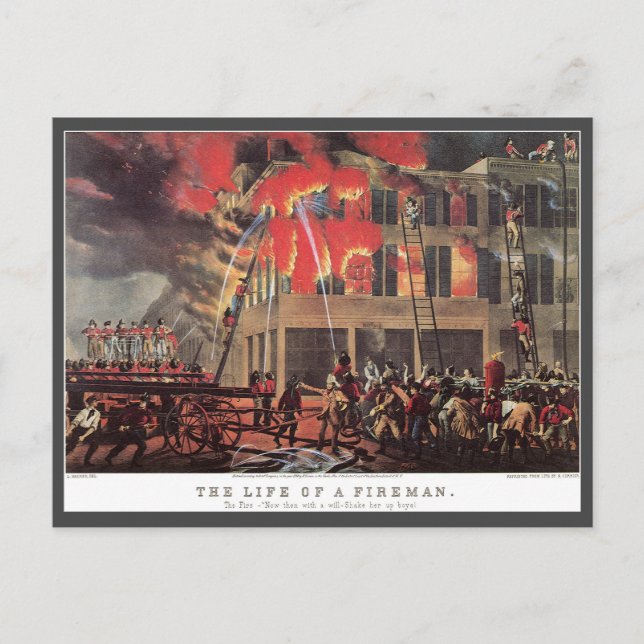 Carte Postale La vie d'un pompier, d'une entreprise Vintage (Devant)