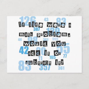 Carte Postale La vie est comme les maths