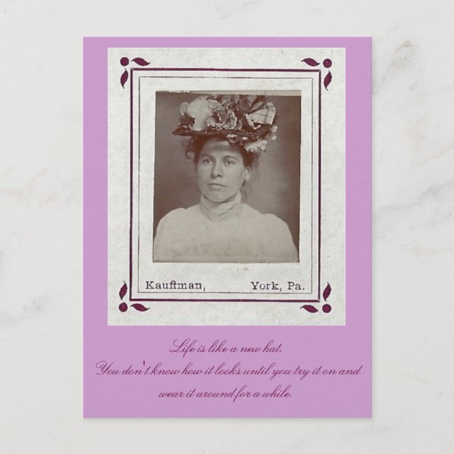 Carte Postale La vie est comme un nouveau Casquette...Essayez-le (Devant)