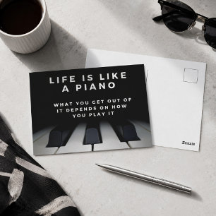 Carte Postale La vie est comme un piano Inspirant