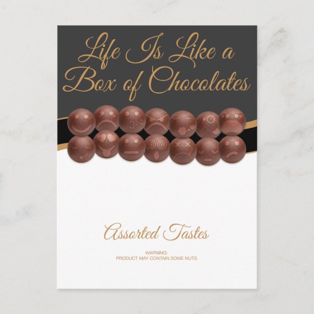 Carte Postale La vie est comme une boîte de chocolats (Devant)