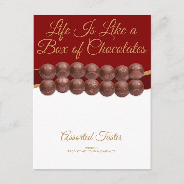 Carte Postale La vie est comme une boîte de chocolats (Devant)