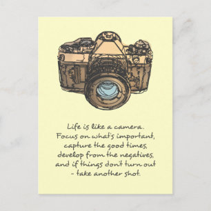 Carte Postale La vie est comme une citation de caméra, indépenda