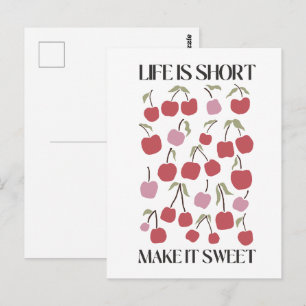 Carte Postale La vie est courte, rendez-la douce Citation Boho F