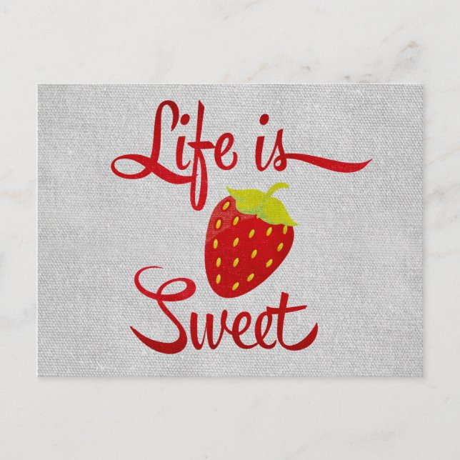 Carte Postale La vie est de la fraise douce (Devant)