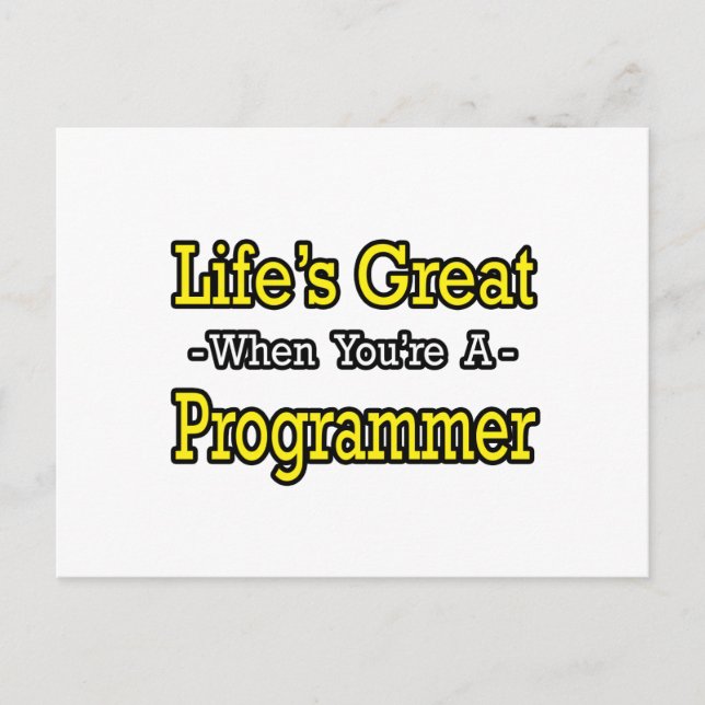 Carte Postale La vie est géniale...Programmeur (Devant)